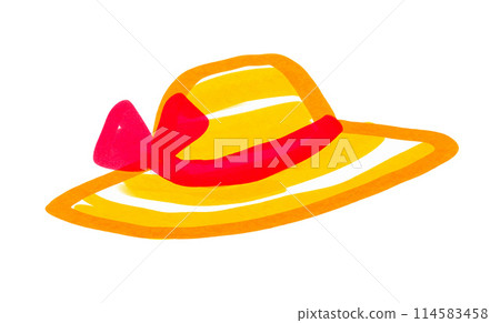 child drawing of sun hat vector illustration 114583458
