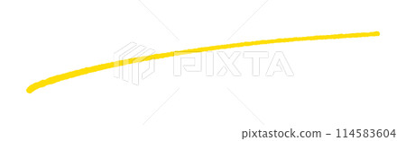 手繪水平線-一條粗略繪製的黃色底線-簡單時尚的材料 114583604