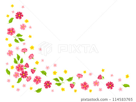 Background with pretty flowers. Beautiful decorative natural plants and leaves. Background with pretty flowers. Beautiful decorative natural plants and leaves. 114583765