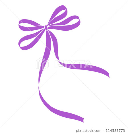 Curly ribbon with bow. Beautiful decorative elegant tape. 114583773