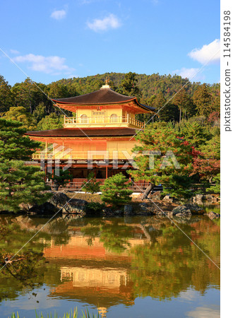 Golden Pavilion, Kinkakuji or Rokuonji is a Zen temple in northern Kyoto Japan. Golden Pavilion, Kinkakuji or Rokuonji is a Zen temple in northern Kyoto Japan. 114584198
