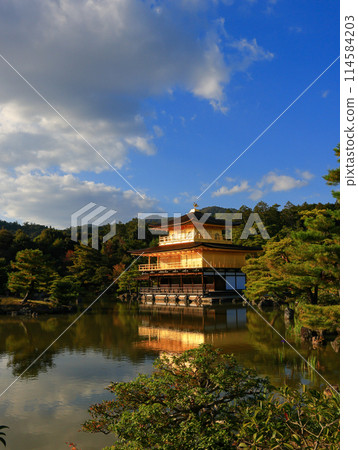Golden Pavilion, Kinkakuji or Rokuonji is a Zen temple in northern Kyoto Japan. Golden Pavilion, Kinkakuji or Rokuonji is a Zen temple in northern Kyoto Japan. 114584203
