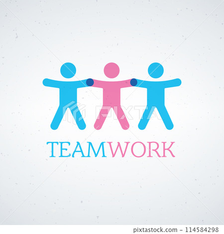 Teamwork people icon. Three people icon. team partnership symbol. Stock vector illustration isolated on white background. Teamwork people icon. Three people icon. team partnership symbol. Stock vector illustration isolated on white background. 114584298