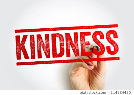 Kindness - the quality of being friendly, generous, and considerate, text concept stamp 114584420