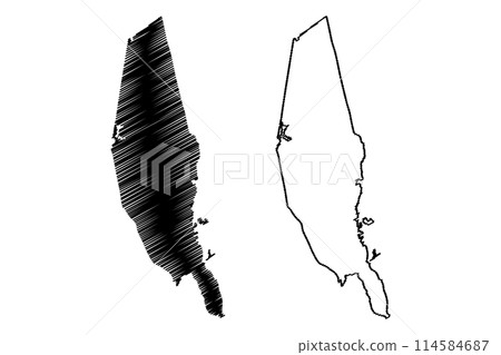 New Bedford City, Massachusetts (United States cities, United States of America, us, usa city) map vector illustration, scribble sketch City of New Bedford map 114584687