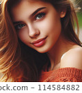 16歲羅馬尼亞美女，表情亮眼背景② 114584882