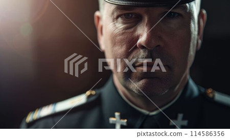 The military officer or soldier with cross symbol that portray religion. AIG43. The military officer or soldier with cross symbol that portray religion. AIG43. 114586356
