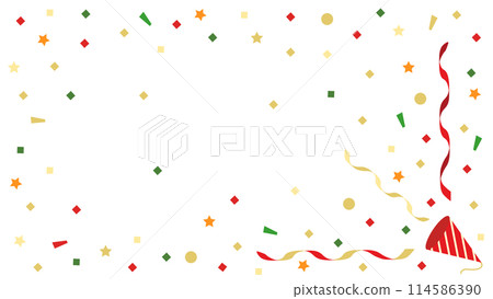 Christmas colored crackers and confetti 16:9 aspect ratio version 114586390