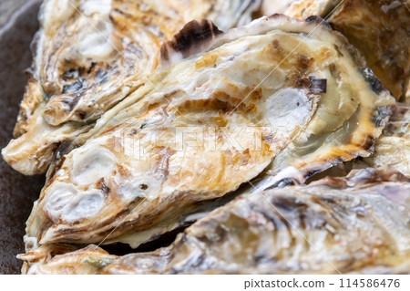 帶殼的牡蠣。 114586476