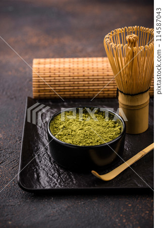 Japanese matcha green tea powder 114587043