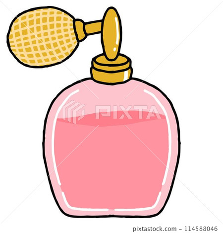 Illustration of a retro pink perfume bottle Illustration of a retro pink perfume bottle 114588046
