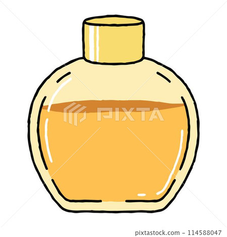 Simple yellow perfume bottle illustration 114588047