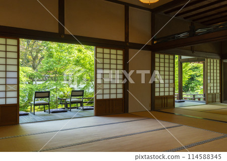 鮮綠的京都臨濟宗興勝寺（織部寺）北城庭園 114588345
