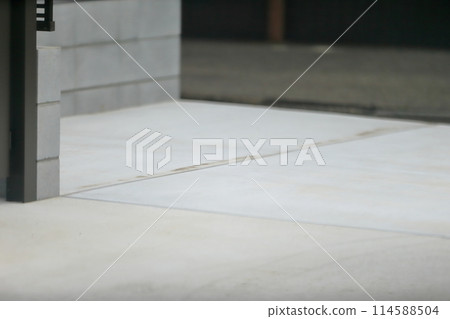 Image of a concrete paved parking lot Image of a concrete paved parking lot 114588504