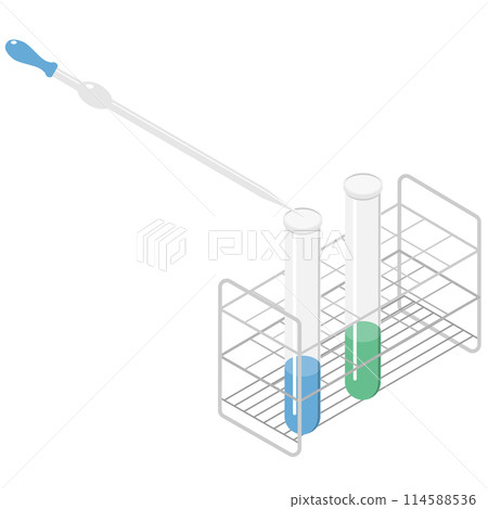 Pouring liquid into a test tube with a pipette Pouring liquid into a test tube with a pipette 114588536