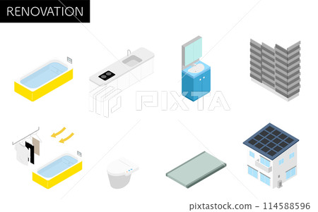 房屋裝修、系統浴室、系統廚房、太陽能發電等軸測圖。 114588596