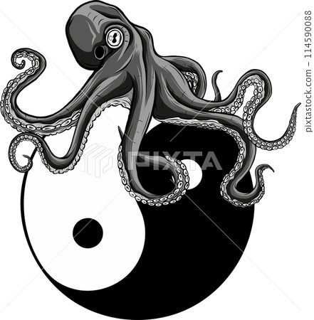 vector illustration of Deep Sea Octopus Monochrome Logo vector illustration of Deep Sea Octopus Monochrome Logo 114590088