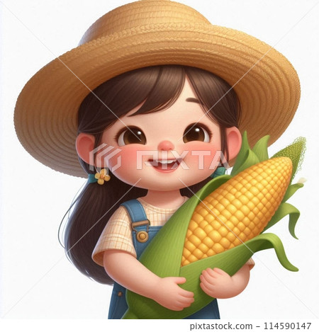 拿著玉米的女孩 114590147