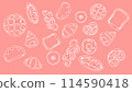 紅色背景素材“麵包” 114590418