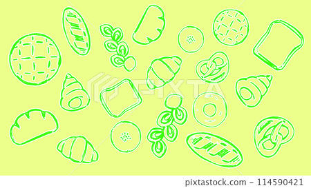 Green background material "bread" Green background material "bread" 114590421