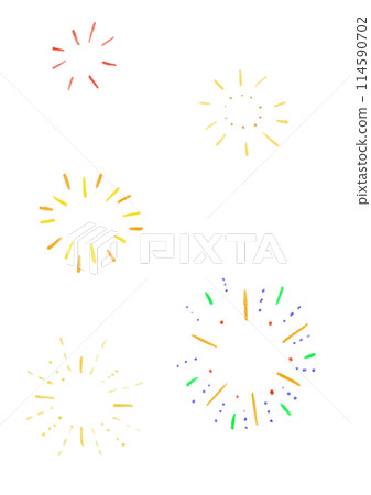 七彩煙花插畫素材 114590702
