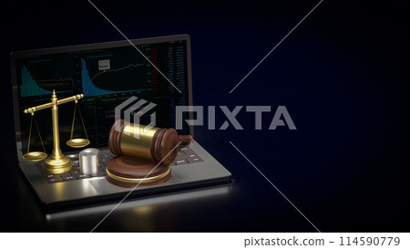 The libra on notebook for law concept 3d rendering. The libra on notebook for law concept 3d rendering. 114590779