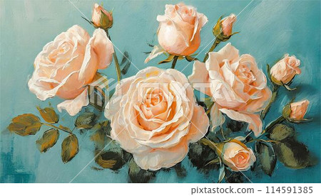 玫瑰玫瑰花畫油畫藝術藝術壁紙背景插圖 玫瑰玫瑰花畫油畫藝術藝術壁紙背景插圖 114591385