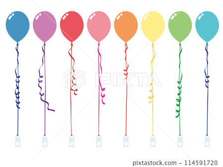 Vector illustration set of 8 color balloons 114591720