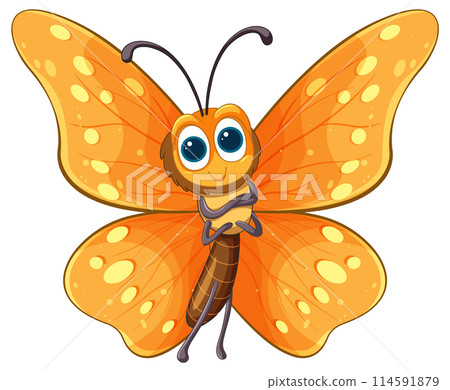 Cheerful Cartoon Butterfly Illustration Cheerful Cartoon Butterfly Illustration 114591879