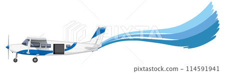 Airplane with Dynamic Blue Trail 114591941