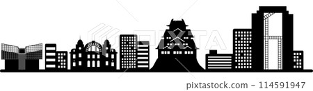 Osaka silhouette (transparent specification) 114591947
