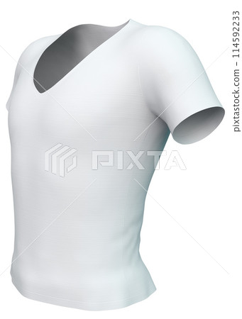 3D Rendered Male white v neck shirt 3D Rendered Male white v neck shirt 114592233