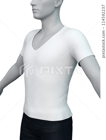 3D Rendered Male mannequin in white shirt 114592237