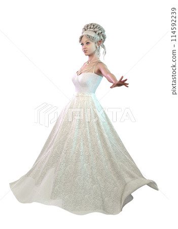 3D Render of Elf woman in white 114592239