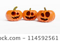 Funny Halloween Pumpkins on white background 114592561