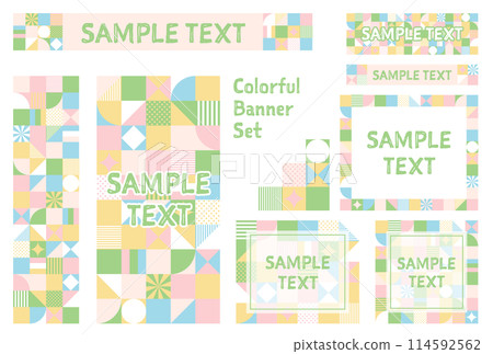 Banner set_geometric pattern 114592562