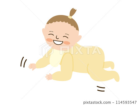 帶著微笑爬行的女嬰 帶著微笑爬行的女嬰 114593547