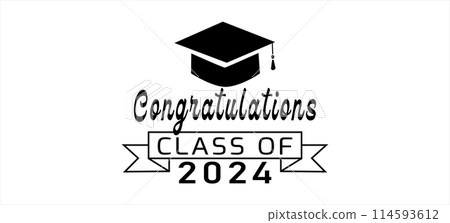 2024 Graduation Greeting Card Vector Design. Congratulations Graduates 2024 Graduation Greeting Card Vector Design. Congratulations Graduates 114593612