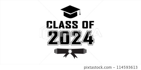2024 Graduation Greeting Card Vector Design. Congratulations Graduates 114593613