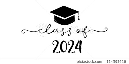 2024 Graduation Greeting Card Vector Design. Congratulations Graduates 2024 Graduation Greeting Card Vector Design. Congratulations Graduates 114593616