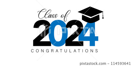 2024 Graduation Greeting Card Vector Design. Congratulations Graduates 114593641