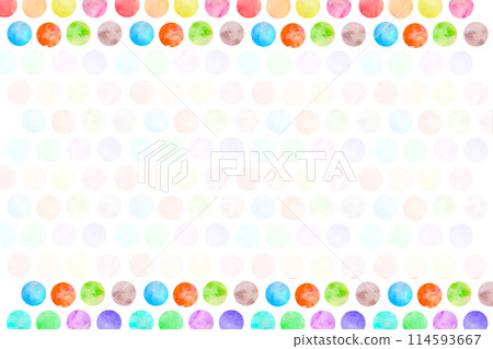 彩虹水彩圓形圖示頂部和底部框架 114593667