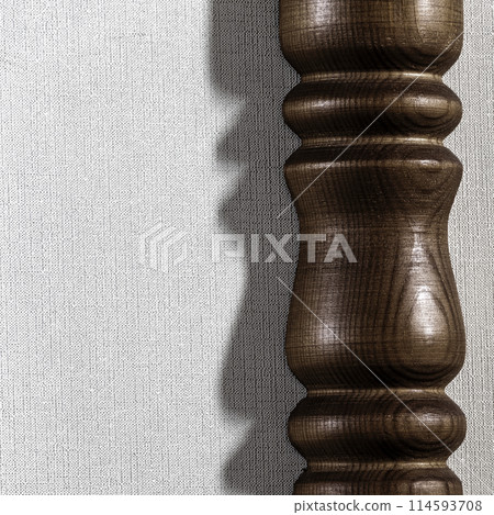 Wooden baluster close-up 114593708