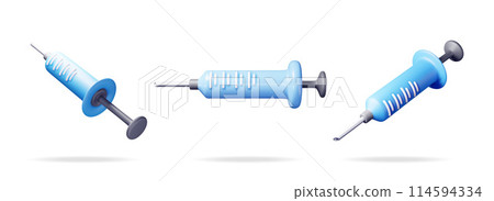 3d set of syringe icon isolated 114594334