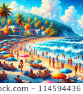 Colorful beach illustration 114594436