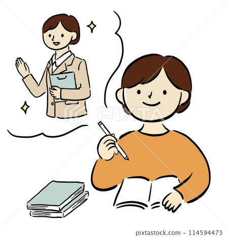 Woman studying to reach her goal 114594473