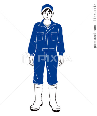 從事農業工作的人的全身插圖 114594512
