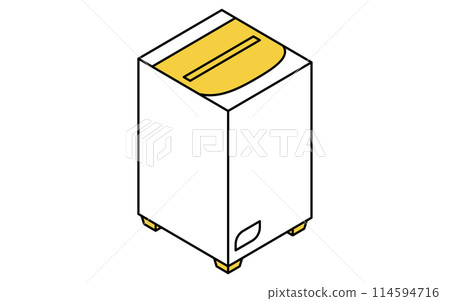 White goods: top load washing machine, isometric illustration White goods: top load washing machine, isometric illustration 114594716