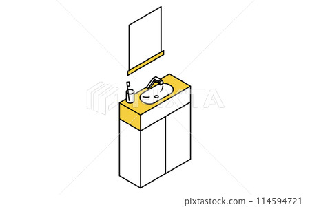 Rental equipment: separate washbasin, isometric illustration 114594721