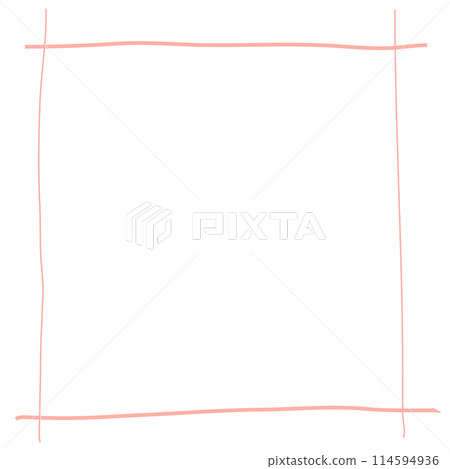 Pink square hand drawn line lattice frame 114594936